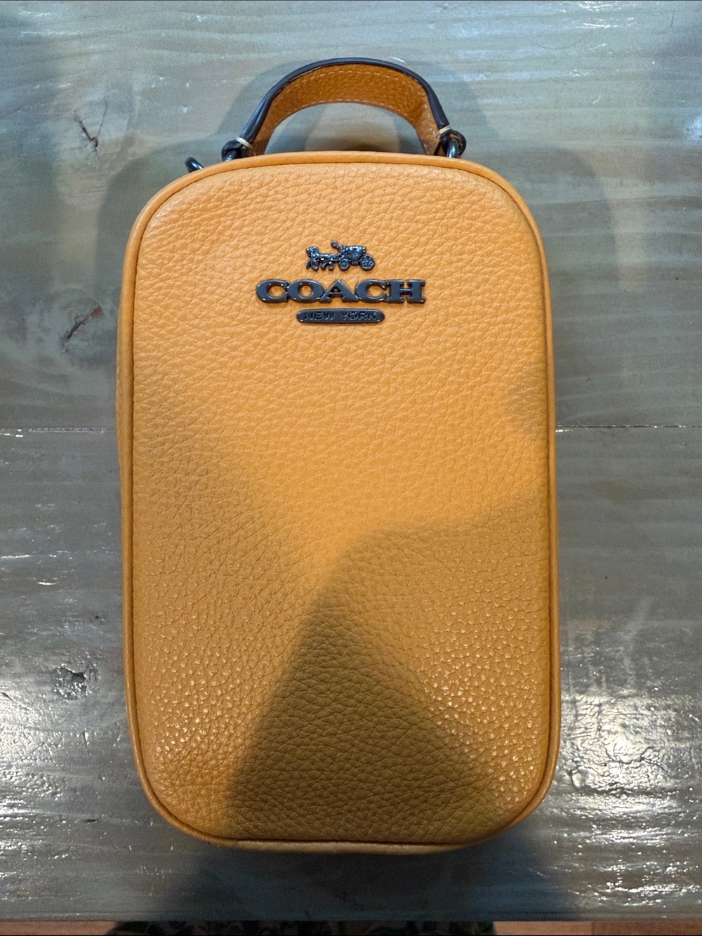 Coach Leather Crossbody Bag in Mustard Yellow